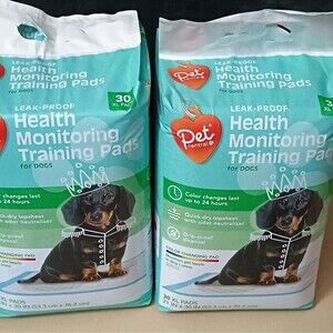 Pet Central Leak-Proof Health Monitoring Training Pads, 30 XL Pads 2 packs